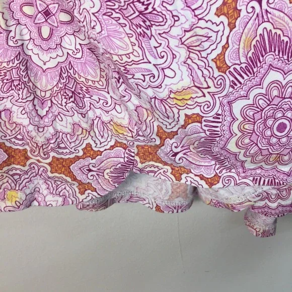 J Jill Luxe Supima A Line Tunic Top Women's 3X Pink Mandala Print 3/4 Sleeve Tee - Picture 3 of 7